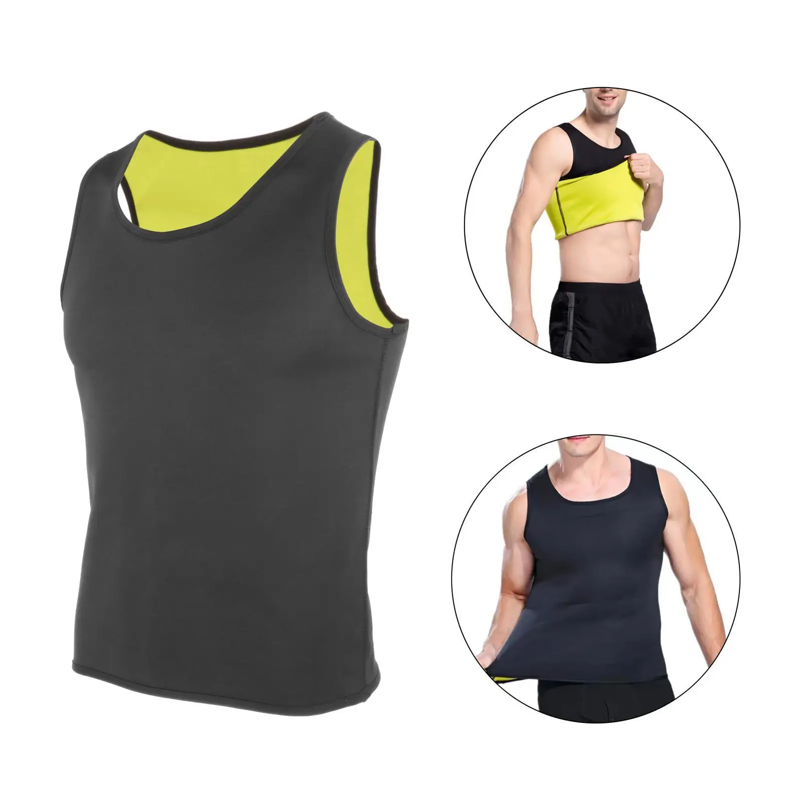 Mens Sauna Vest Burner Sweat Tank Top Waist Trainer Slimming Home Gym