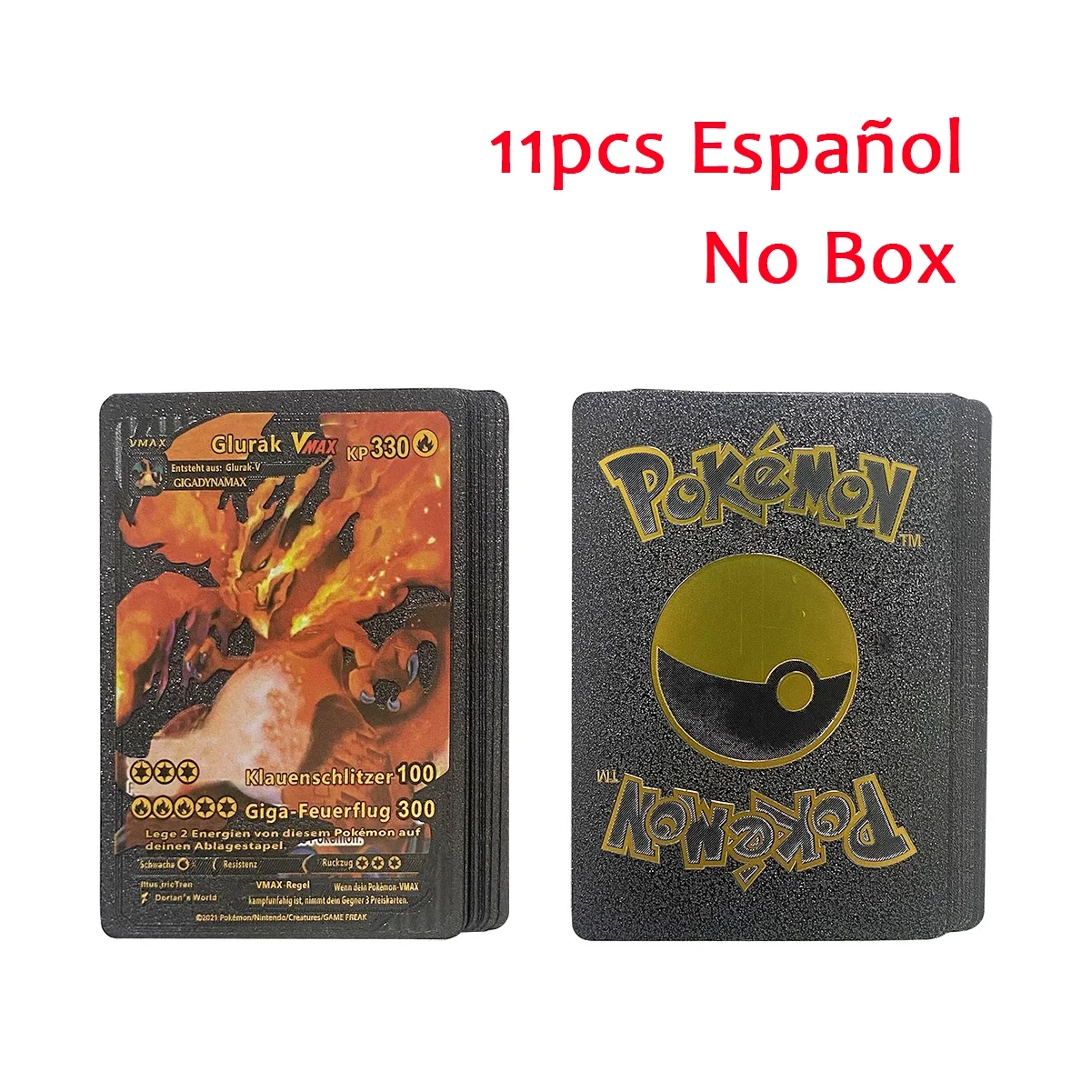 thumbnail image 1 of 11-110pcs Cards Pikachu Gold Silver Black Vmax GX Vstar English Spanish French German Collection Battle Card Toys Gifts, 1 of 5