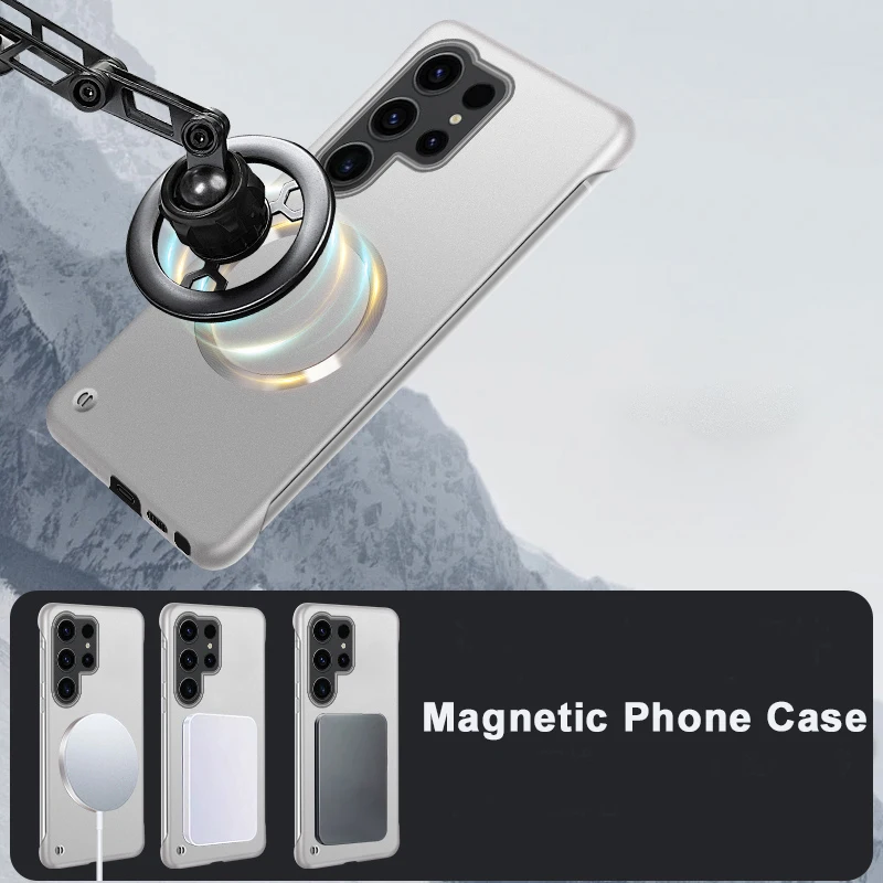Frameless Ultra Thin Matte Magnetic Case - Protective Hard PC Back Cover