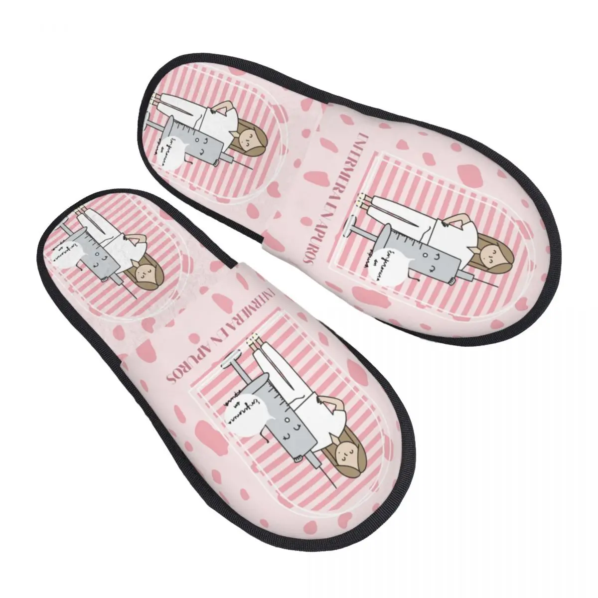 

Doctor Nurse Enfermera En Apuros Slippers Bedroom Cozy Household Fur Slides Slippers Non-skid