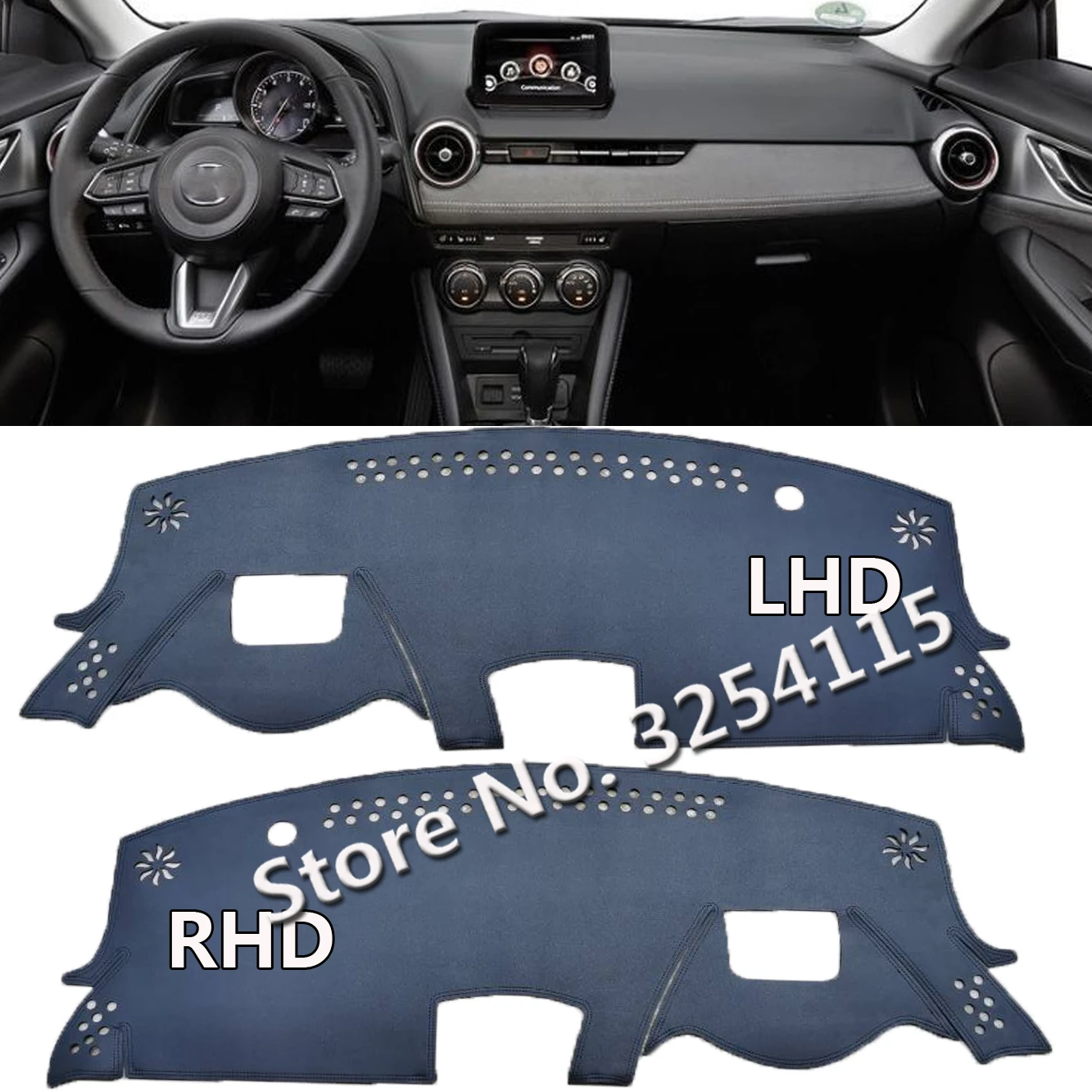 Pu Leather Dashmat Suede Dashboard Cover Pad Dash Mat Car Accessories For  Mazda 2 Mazda2 Cx-3 Cx3 2015 2016 2017 2018 2019 2022 - Cargo Liner -  AliExpress