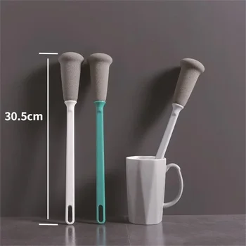 Long Handle Sponge Cup Brush Milk Bottle Wineglass Cups Clean Brush Tea Cup Thermos Bottle Brush Sponge Brush Cleaning Tool 1