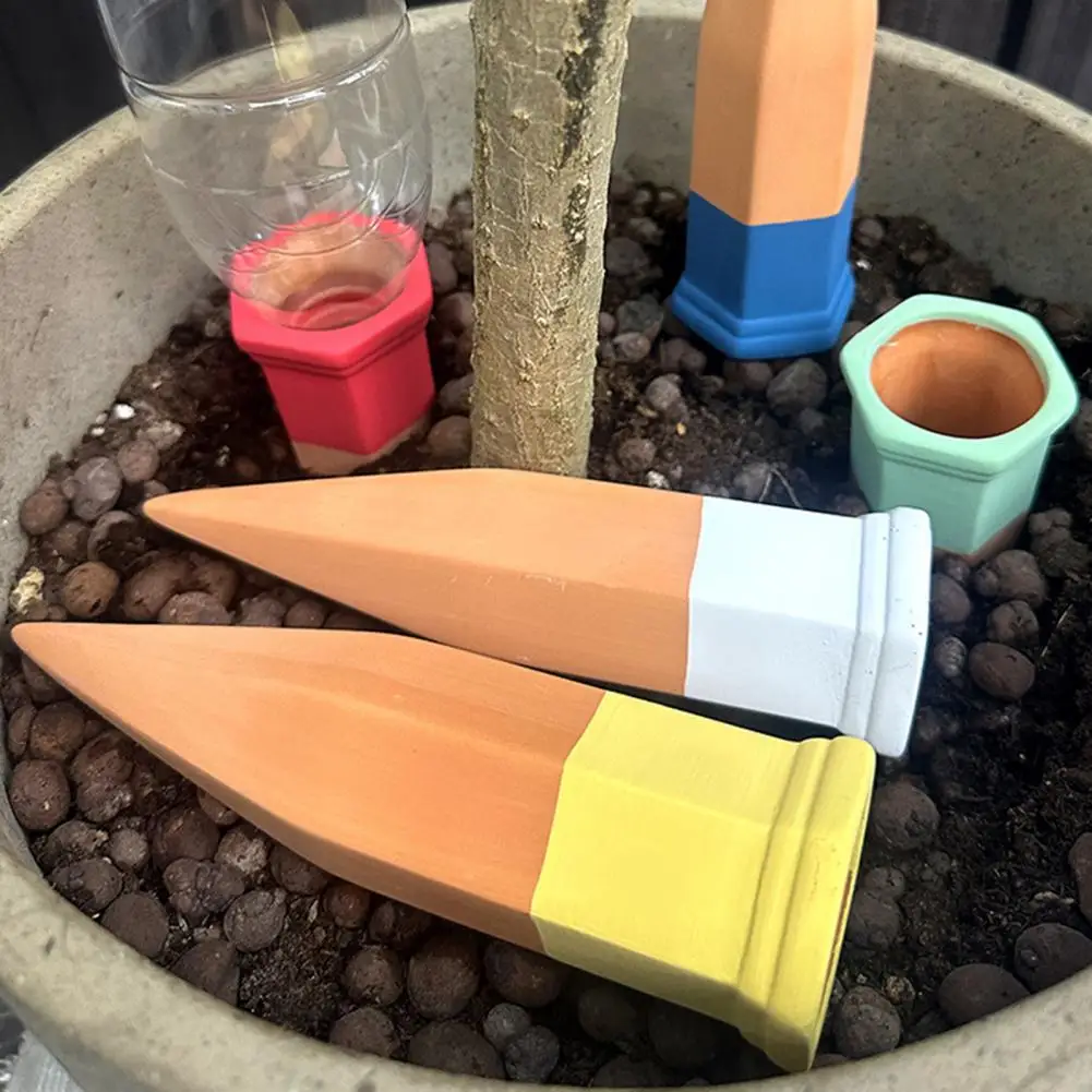 10 Pcs Automatic Plant Waterers Reusable Self Watering Stakes for Wine Bottles Clay Garden Waterers for Potted Plants Yard
