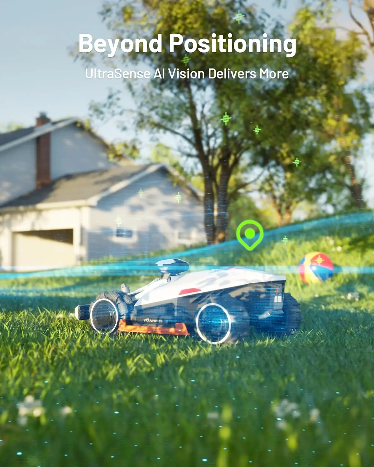2 AWD 3000X Robot Lawn Mower, All-Wheel-Drive for 80% Slope, Perimeter Wire Free for 0.75 Acre UltraSense AI Vision 3