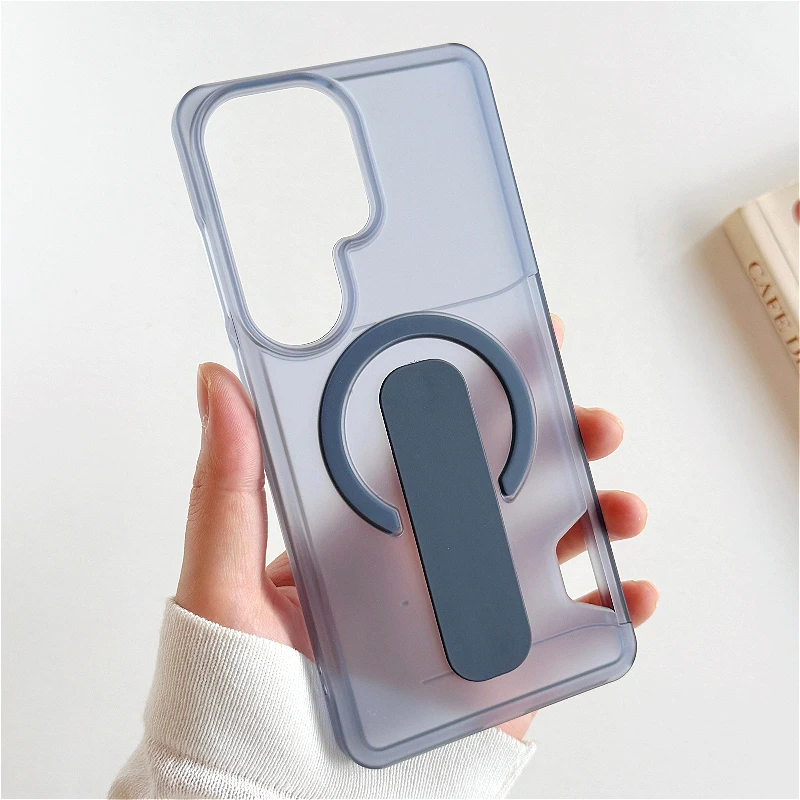 Slim Clear Matte Shockproof Card Slot Case with Ultra Grip & MagSafe Compatible Magnetic Holder
