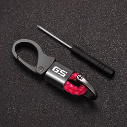 Premium Adventure Motorcycle Keyring with Braided Rope Keychain (Red)