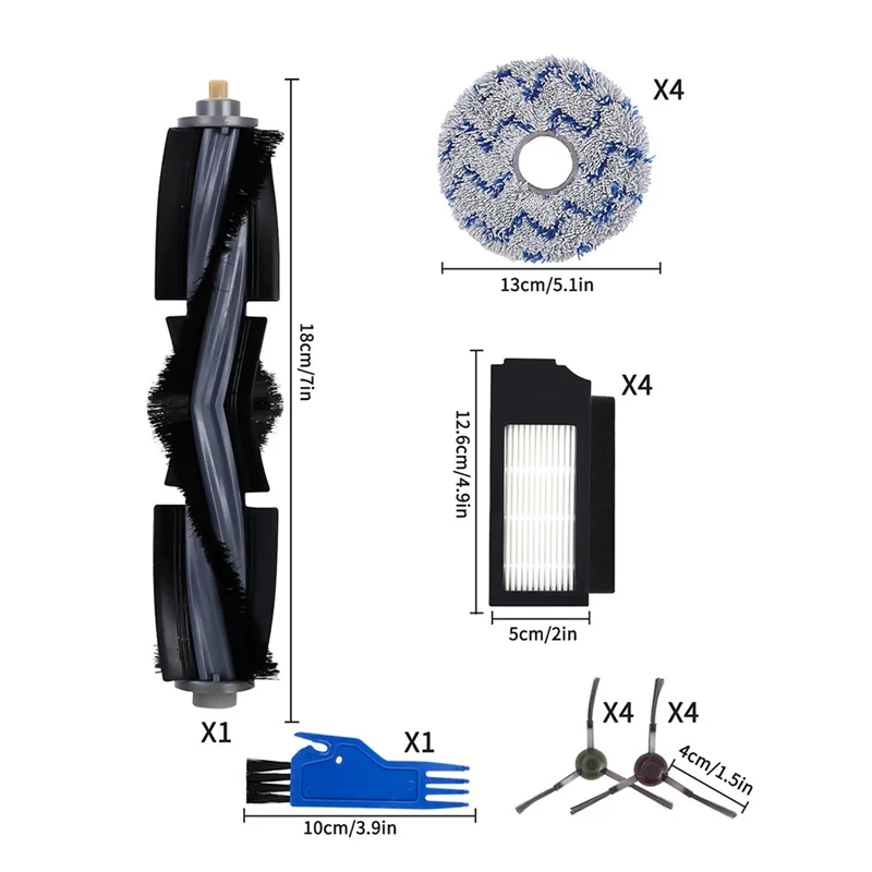 A01V-Accessories Kit For Ecovacs Deebot X1 Omni Replacement Parts For Ecovacs Deebot X1 Turbo Vacuum Cleaner