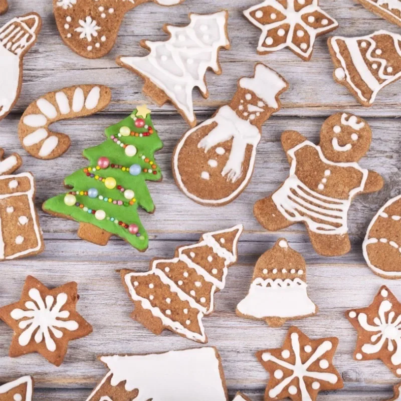 6Pcs Christmas Cookie Cutter Set Gingerbread Man Xmas Tree Biscuit Mold Stamp Christmas Party New Year Baking Accessories