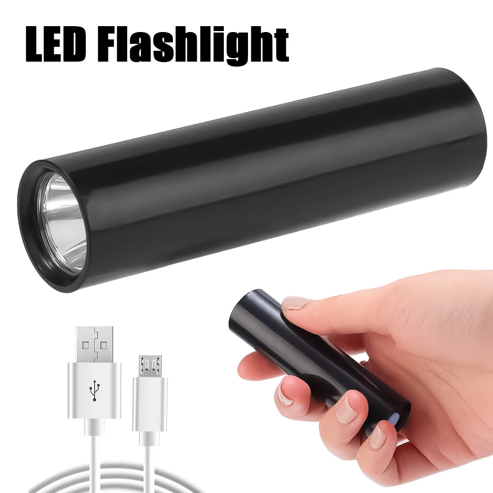 

Portable LED Flashlights Mini USB Rechargeable Flashlights 3 Lighting Modes Fixed Focus Torches Waterproof Outdoor Camping Lamp