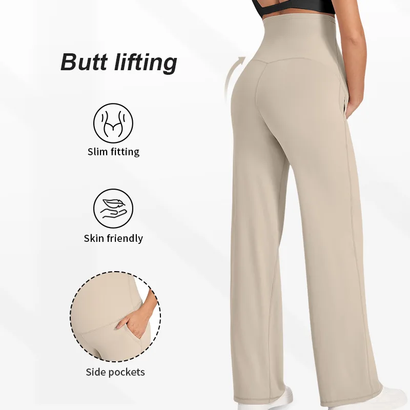 New Maternity Women Pants Solid Spring Autumn Wide-legged Pants High-waisted Loose Pants Casual Straight Pants Pregnant Clothing - 3