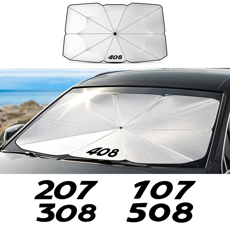 Suitable for Peugeot 206 207 208 301 307 308 406 407 408 508 2008 3008 5008 108 607 4008 Rifter 107 306 car windshield parasol — view 2
