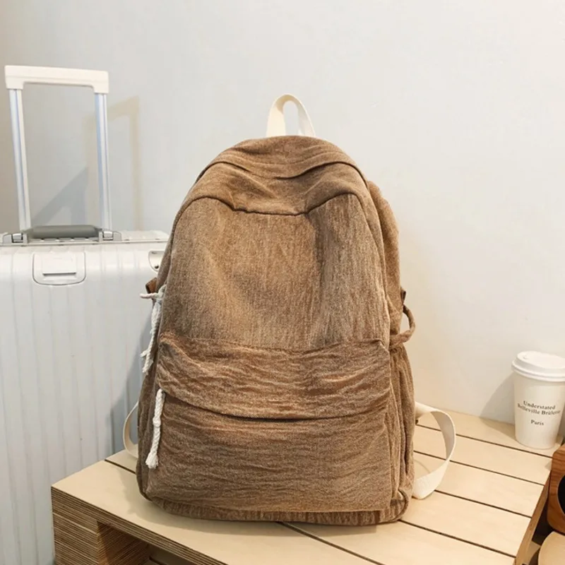 Women's Backpack 2024 New Solid Color Minimalist Nylon Material for Commuting, Large Capacity Fashionable Mochila