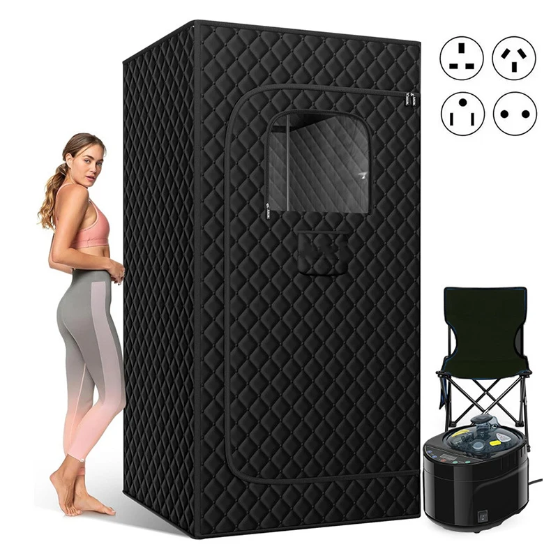Description Picture 2 of itemPortable Steam Sauna for Home Spa Sauna Tent Sauna Box with 4L Steamer Remote Control Folding Chair