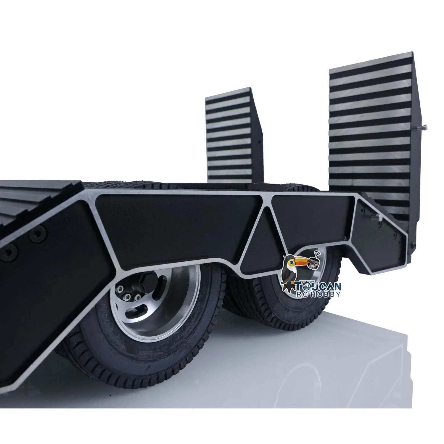 TOUCAN 2axles Heavy Duty Trailer 1/14 Chassis Outdoor Toys RC Tractor Construction Vehicle Remote Control TH01052 3