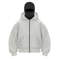 Y2K Gothic Harajuku Double Hat Design Sportswear Winter New Hoodie Ninja Mask Loose and Versatile Winter Windproof Hoodie 2