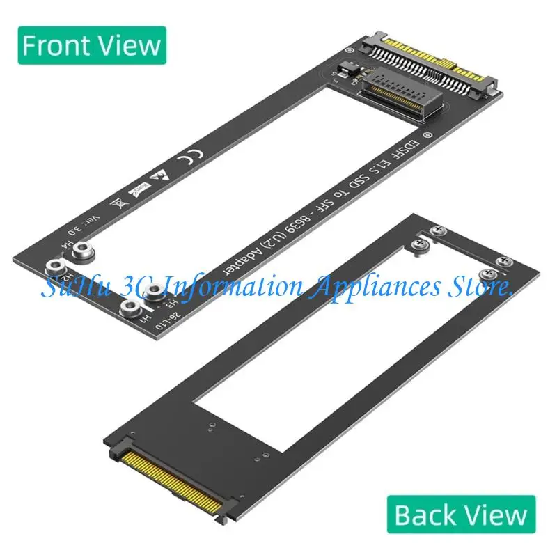 U.2 어댑터 카드에 대한 플러그 플레이 E1.S 드라이브는 데이터 센터 사용을 위해 PCIe 및 비휘발성 메모리 Express를 지원합니다.