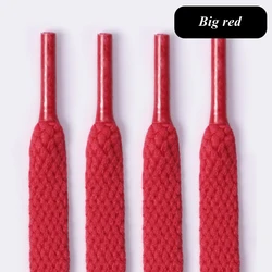 Vibrant 36-Color Flat Shoelaces for Sneakers - Classic Solid White & Black Options (Red)
