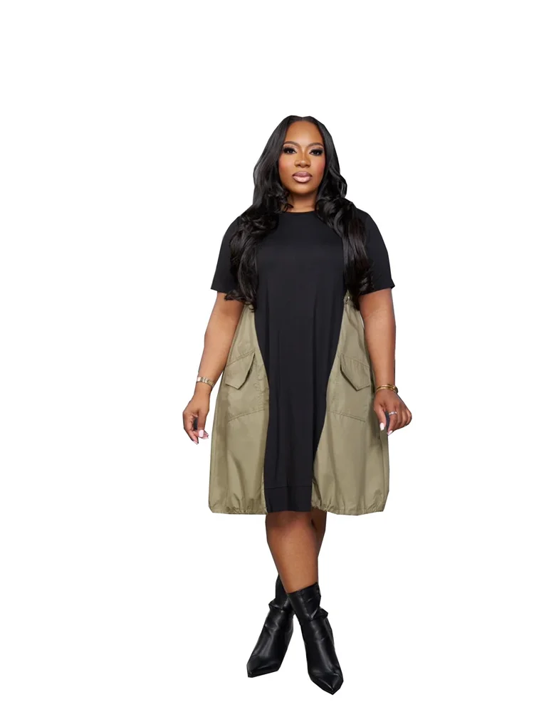 Wmstar Plus Size Dresses for Women 2025 Casual Sweet Elegant Loose Holiday Summer Clothes Midi Dresses Wholesale Dropshipping