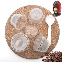 4-Pack Refillable Coffee Capsule Set with Spoon and Brush (Transparent)