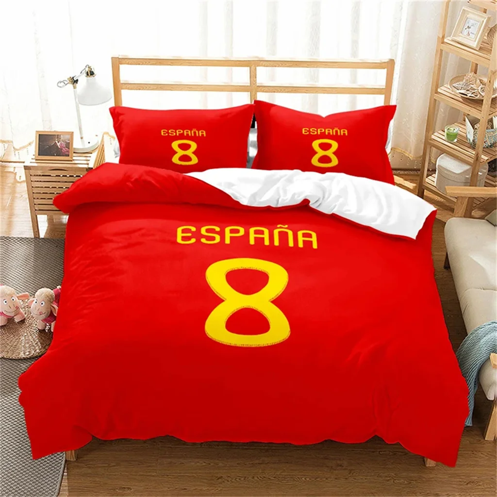 

Queen Math Numbers Duvet Cover Set Football Brazil England Twin Bedding Set Duvet Cover with Zipper Closure Queen King Size