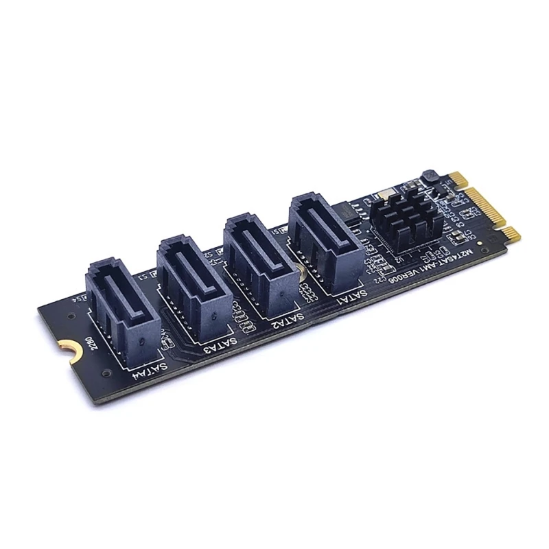 M.2 PCIE 라이저 카드용 4포트 NVME 확장 카드 ASM1064 6GB/S 어댑터 4x SATA3.0 라이저 확장