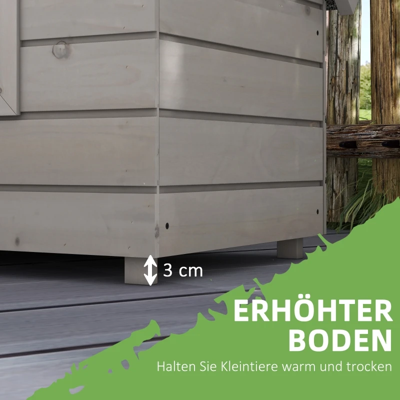 Wasserdichtes Katzenhaus aus Holz, Asphaltdach, klappbarer Deckel, Fenster, winterfest, grau, 87×52×44cm – Detail 4