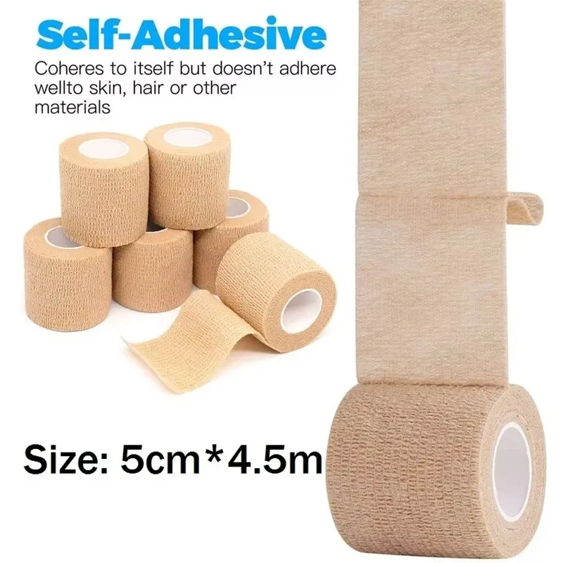 3pcs Disposable Self Adhesive Elastic Bandage 5cm*4.5m for Handle Tube Tightening Tattoo Accessories Gauze Tape