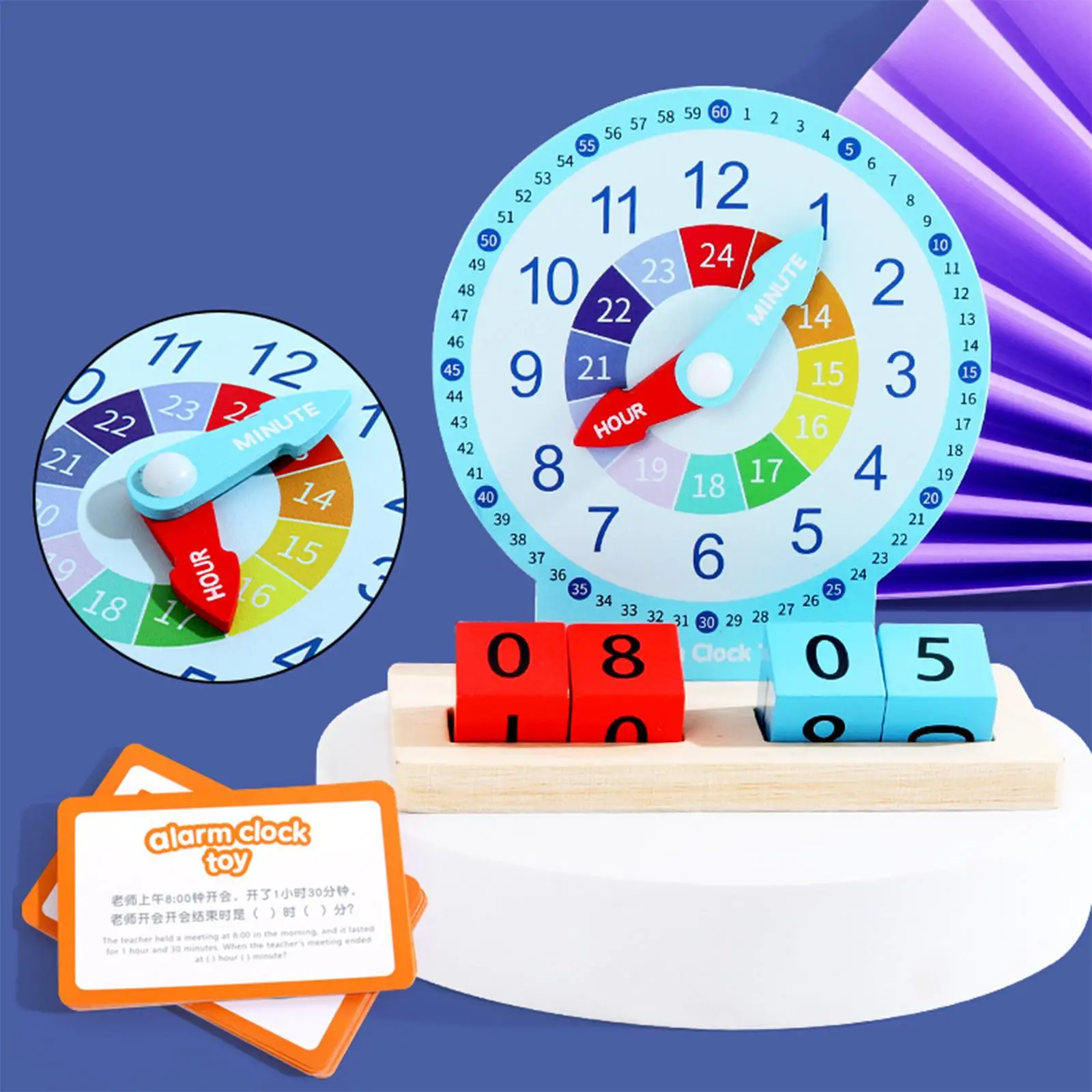 

Puzzle Clocks Preschool Learning Toy Matching Game Clock Math Toys for Kids