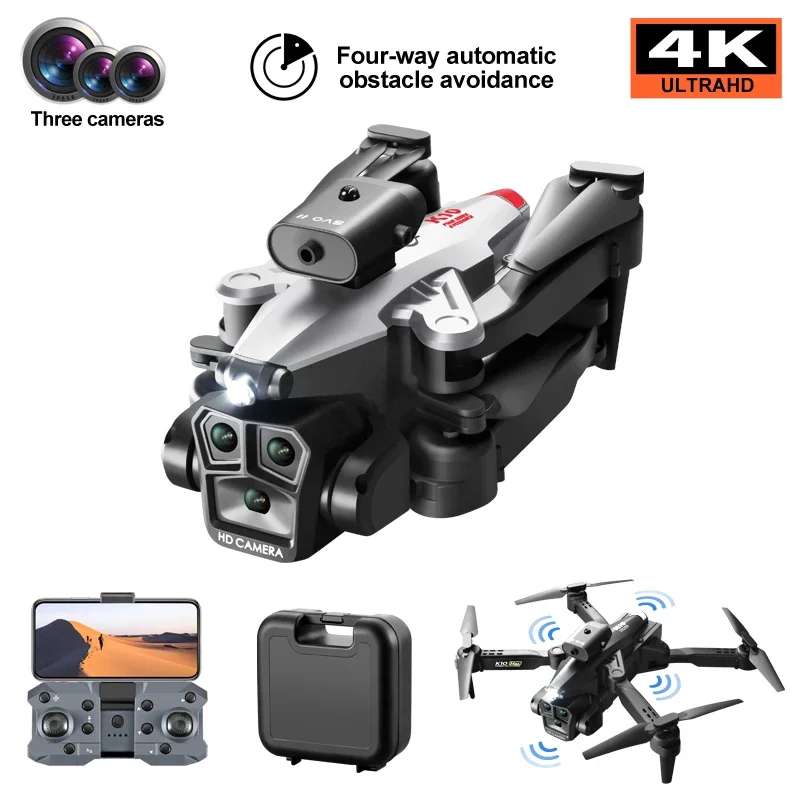 K10 Max Drone 4K Professional Aerial Photography High-Definition Three Camera Optical Flow Positioning Foldable Quadcopter Toys drone quadcopter