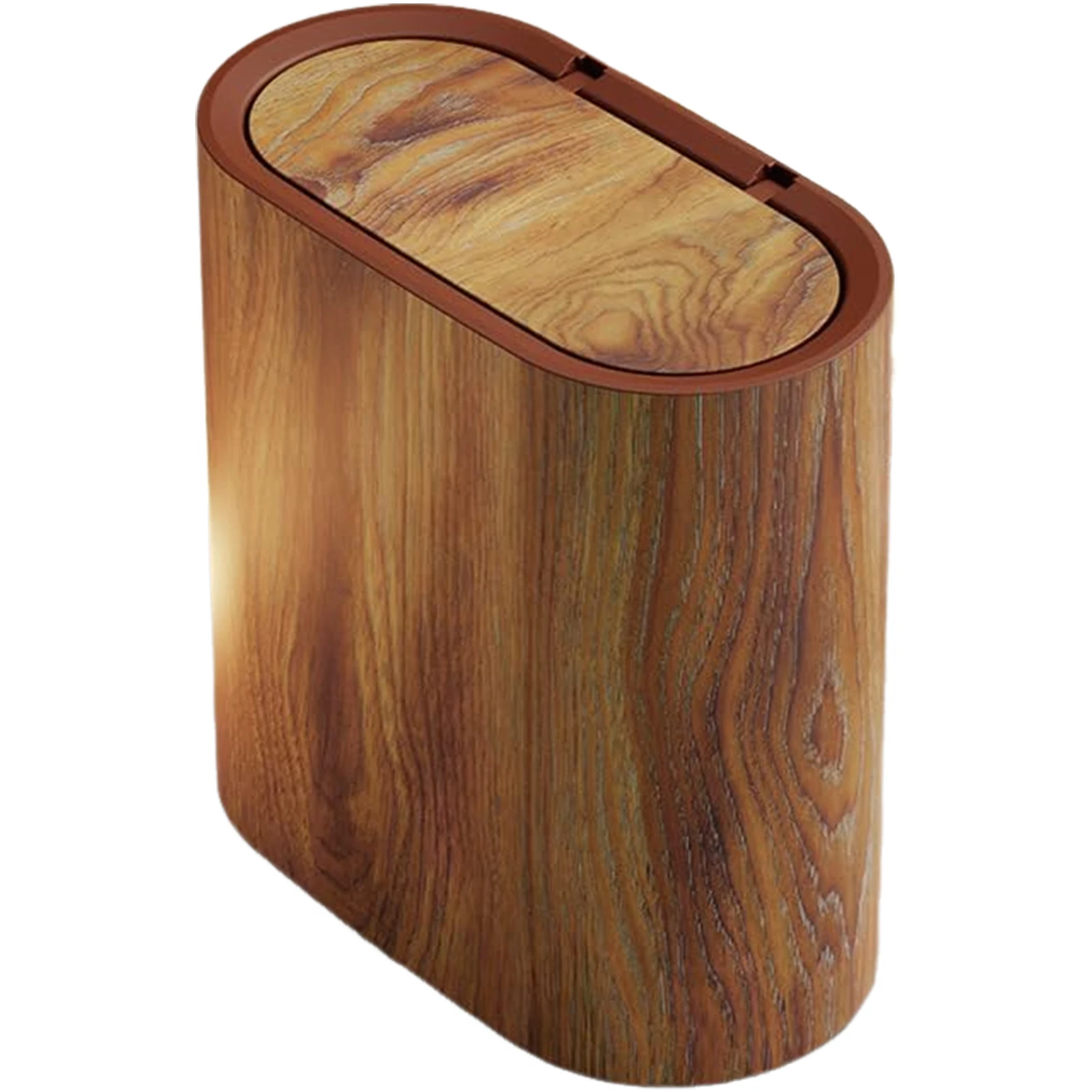 Bathroom Trashcans With Lids Plastic Marble Wood Pattern Trash Can For Home School Office Apartment