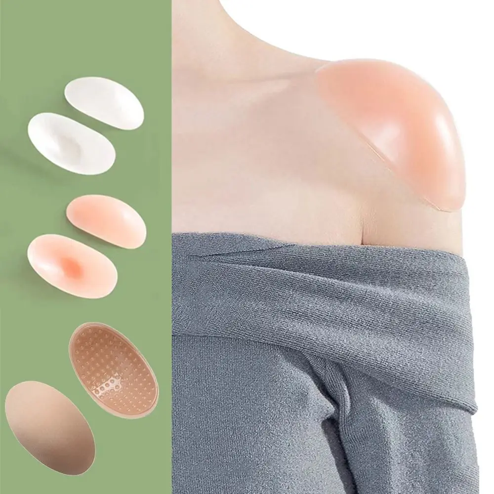 Self Adhesive Silicone Shoulder Pad Reusable Breathable Traceless Anti-Slip Sponge Invisible Shoulder Pads Clothes Sewing Tools