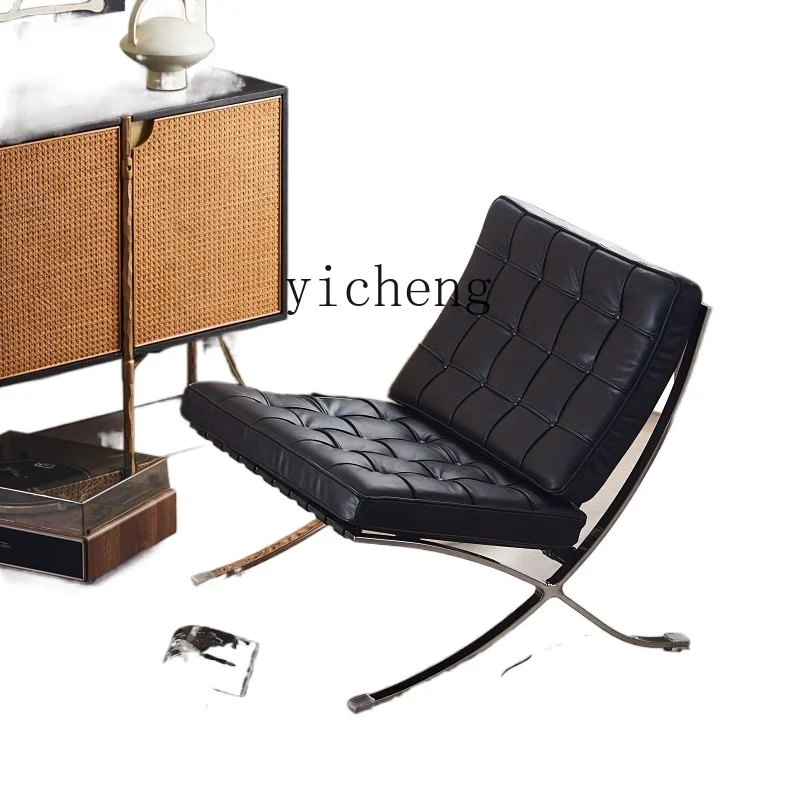 

YY Furniture Nordic Modern Classic Single Sofa Pedal Vintage Cowhide