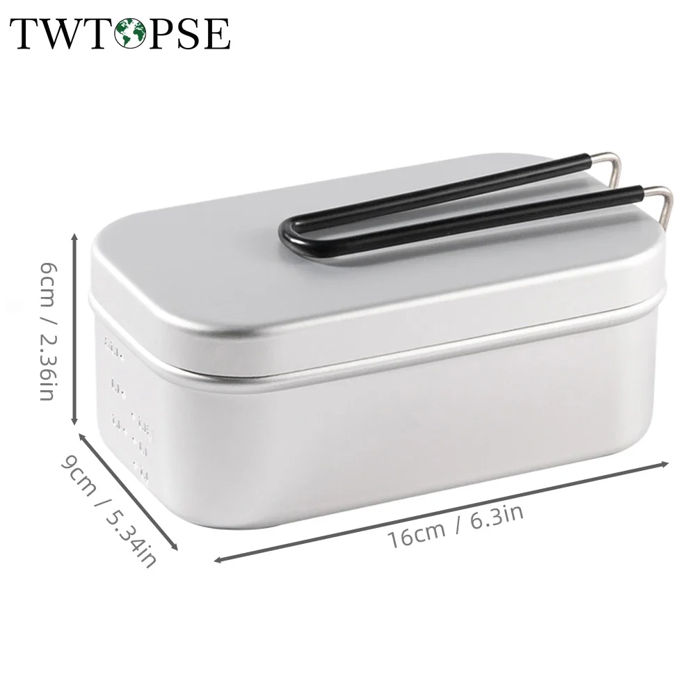 TWTOPSE Camping Aluminium Mess Tin Set Hiking Outdoor Lunch Box Mini Cutting Board Folding Stove Steaming Rack Windshield Fork 5