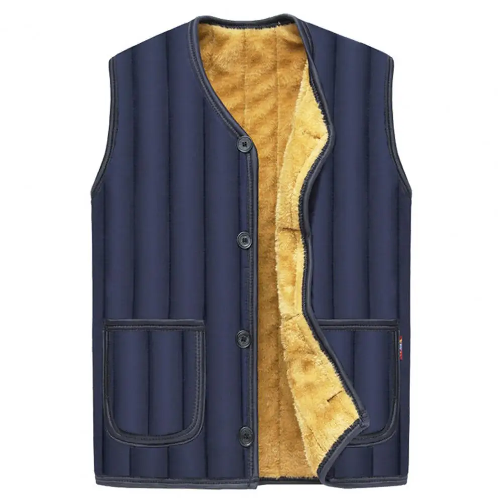 

Winter Men's Vests Casual Man Fleece Warm Sleeveless Jackets Fashion V-Neck Outwear Thermal Fishing Waistcoats Clothing