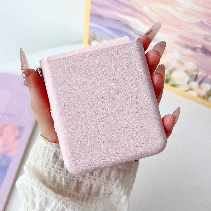 Luxury Vegan Leather Hinge Case with Side Buckle and Matte Back Cover