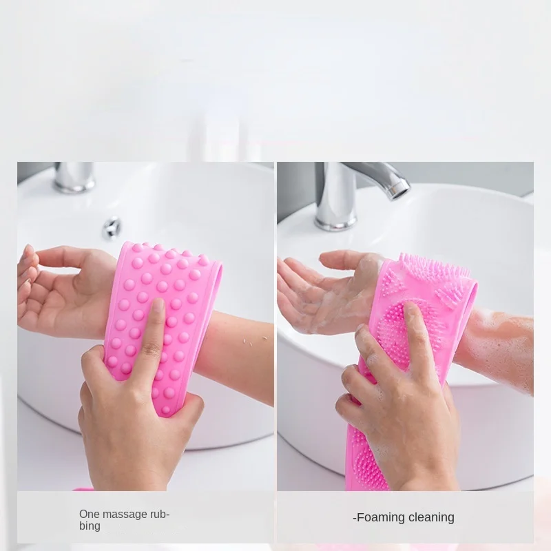

Волшебная силиконовая щетка, щетка для ванны, щетка для тела, длинная щетка для ванны, мягкая отшелушивающая щетка для спины, для мытья и уборки, бытовая Чистка