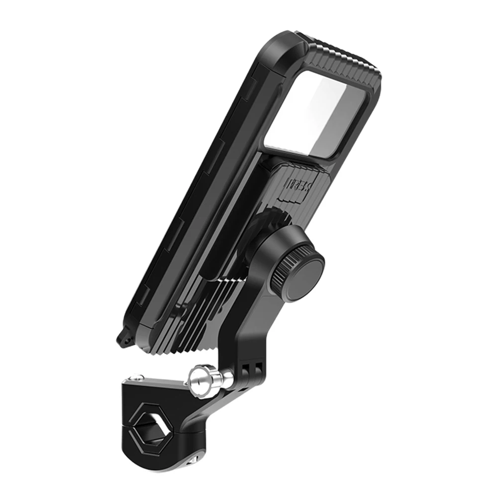 Rear View Mirror Phone Support Waterproof Bike Handlebar Bracket 360 Degree Rotation Flexible Cellphone Mount for Phone 4-7 Inch