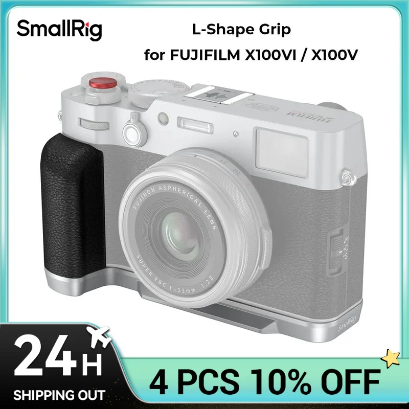 SmallRig L-Shape Grip for FUJIFILM X100VI / X100V with Arca-Swiss Quick Release,Shutter Release Button and Hot Shoe Cover 4555