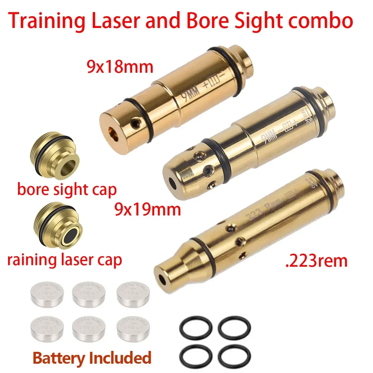 Tactical Training Laser Bullet Sight Bore Sighter 2 in 1 Dry Fire Snap Caps Glock17 Glock43 G43X 9mm .223 223rem Caliber Hunting laser sight,red dot laser sight,laser bore sight,dry fire laser trainer,snap caps