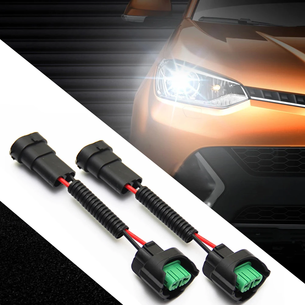 2Pcs 자동차 와이어 커넥터 케이블 플러그 어댑터 H8 H9 H11 LED 안개등 헤드 라이트 램프 전구 용 헤드 라이트 와이어 하네스 어댑터
