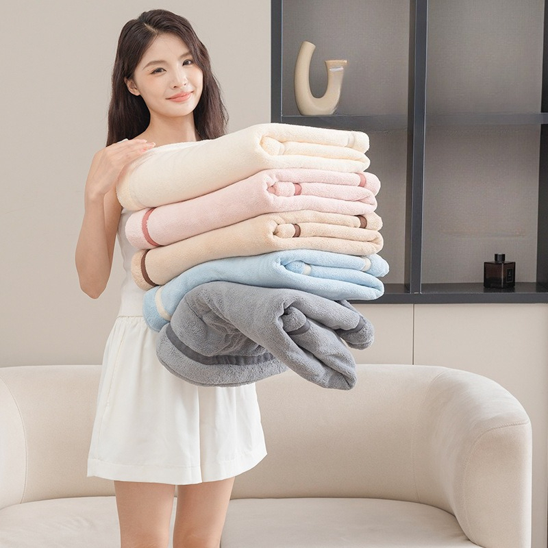 2025 New Coral Fleece Bath Towel Extra Large 90x170cm Quick Dry Bath Sheet Super Absorbent Adult Towel
