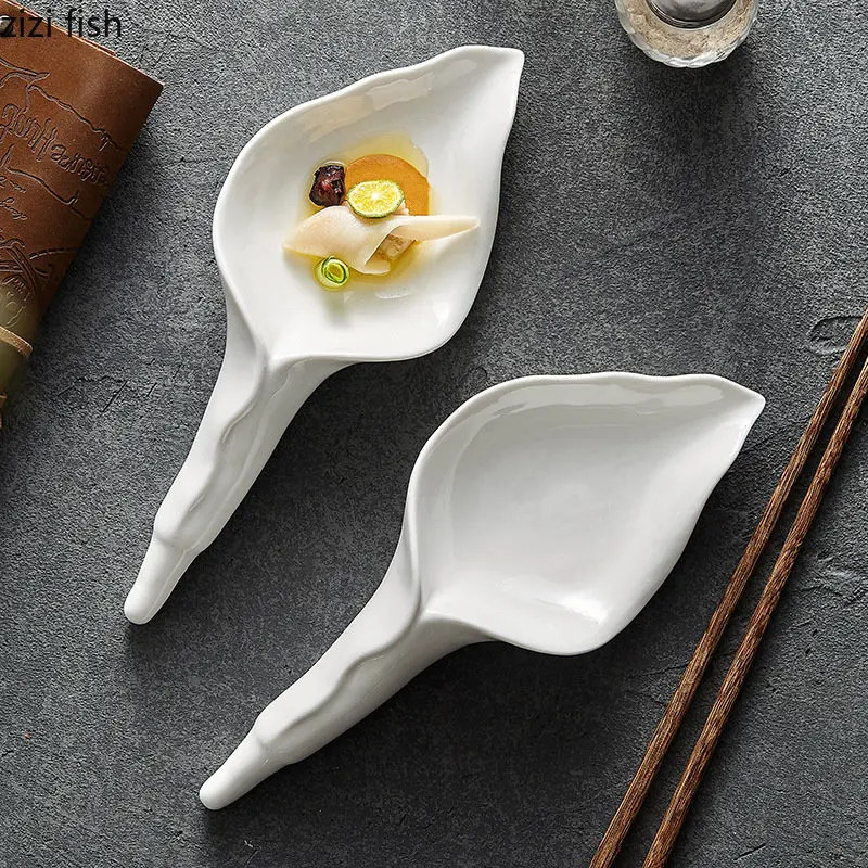 Flower Ceramic Dinner Plate Decorative Tableware Dessert Plates Sashimi Disc Sushi Plate Cold Dishes Snack Plates Bowl tray
