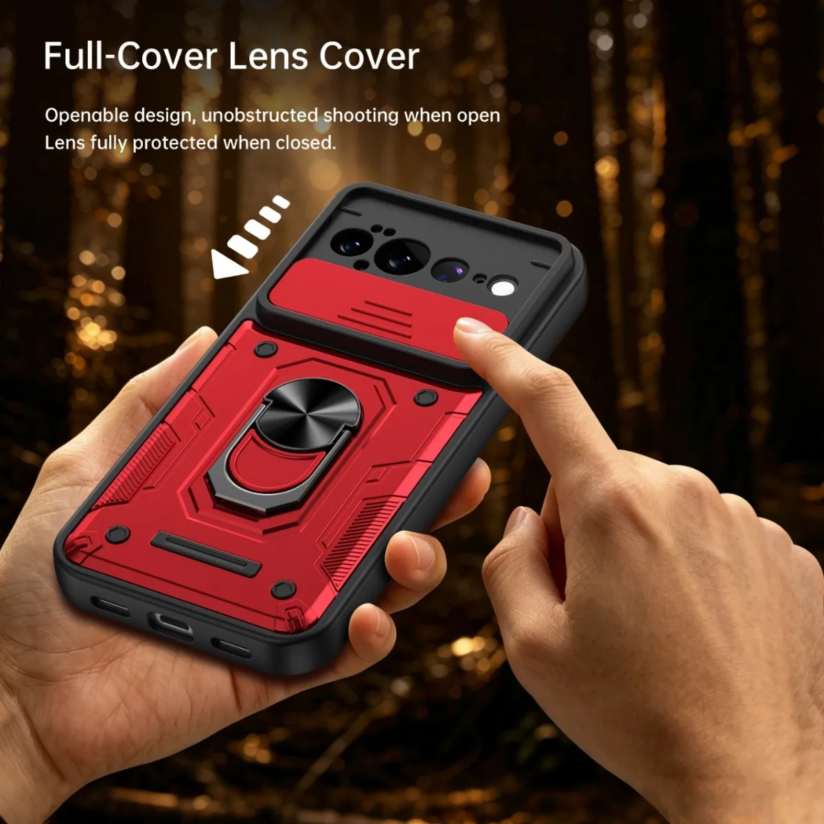 Ultimate Shockproof Magnetic Phone Case with Camera Lens Protection & Ring Holder