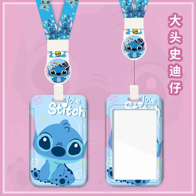 Cartoon Cute Stitch Long Strap Rotate Badge Reel Workers Nurse ID Holder Girl Boy Retractable Name Card Holder Accessory images - 6