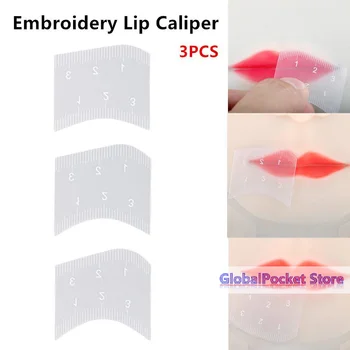 Set di 3 Righelli per Mappatura Labbra, Strumento per Modellare le Labbra in 1 Minuto, Stencil per Microblading e Trucco Permanente