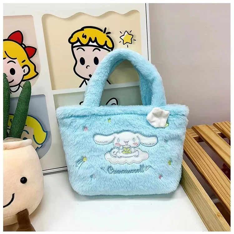 

Sanrio плюшевая сумка Kawaii Cinnamoroll Сумочка Tote Plushie плечевые сумки-мессенджеры Kuromi Hello Kitty Мягкий Рюкзак для макияжа подарок