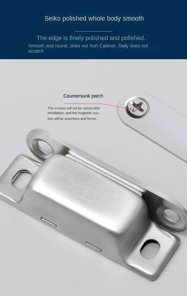 Description Picture 5 of itemmodern Stainless steel cabinet door magnetic suction wardrobe door force  door touch bead cabinet  lock