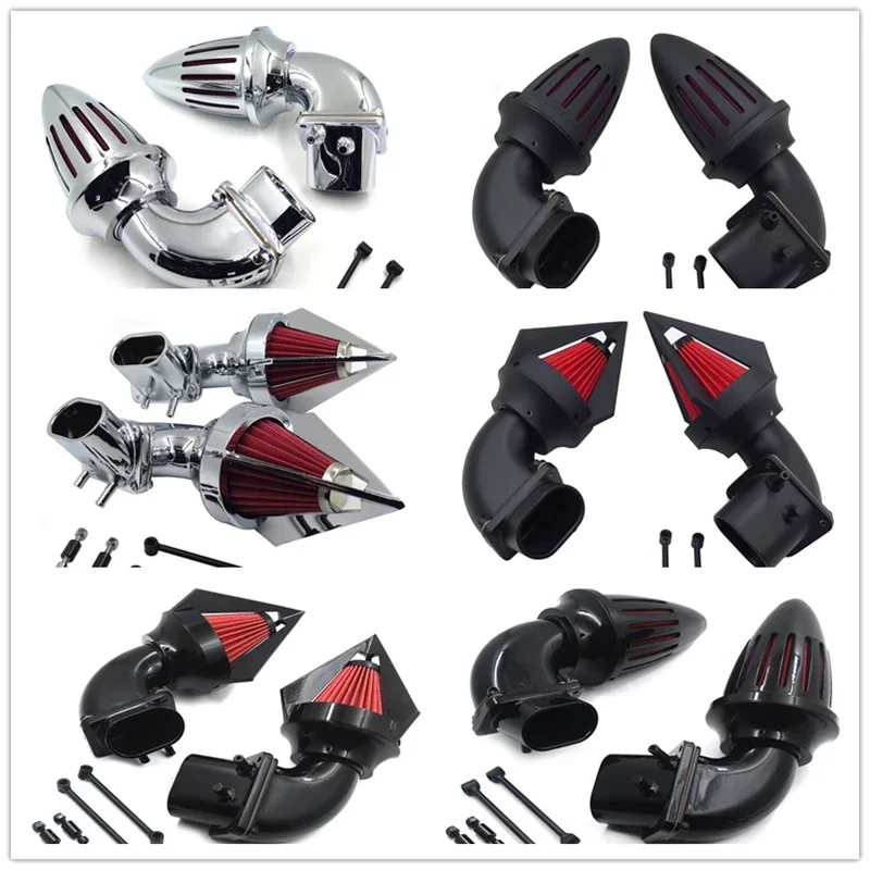 

Dual Cone Spike Air Cleaner Red Filter Kit Intake For Suzuki Boulevard M109R Aftermarket Motorcycle Parts Billet Aluminum Chrome