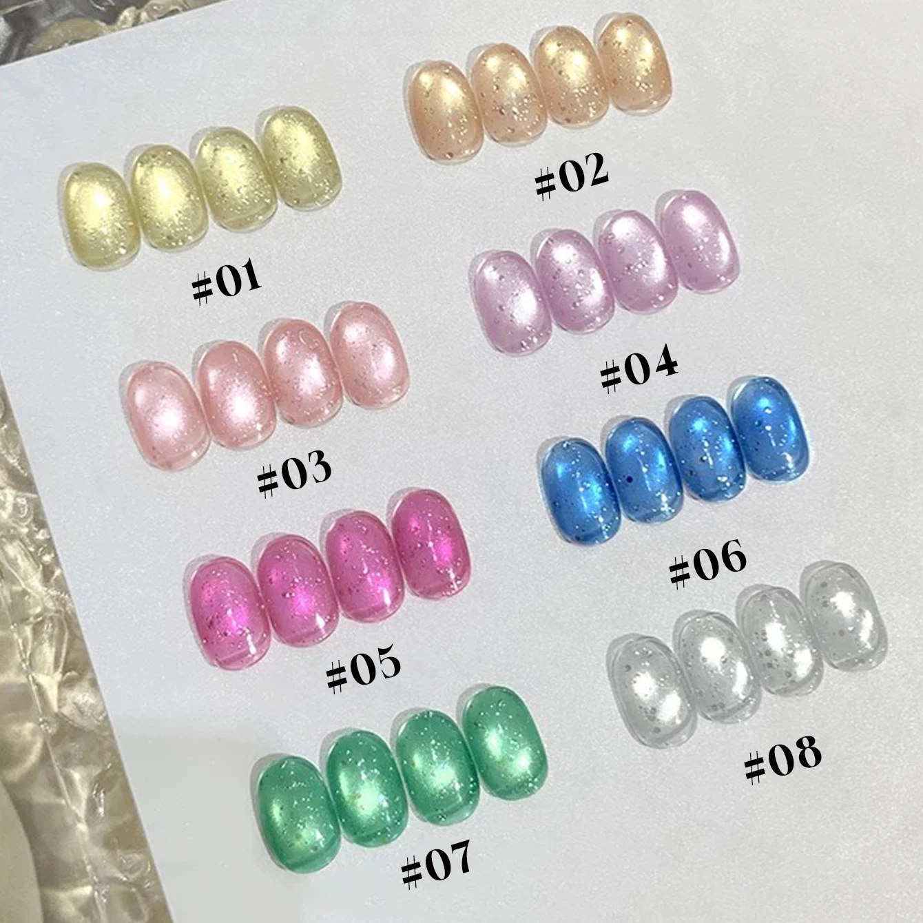 12ML Strobe Green Cat Eye Magnetic Gel Polish - Summer Nail Collection