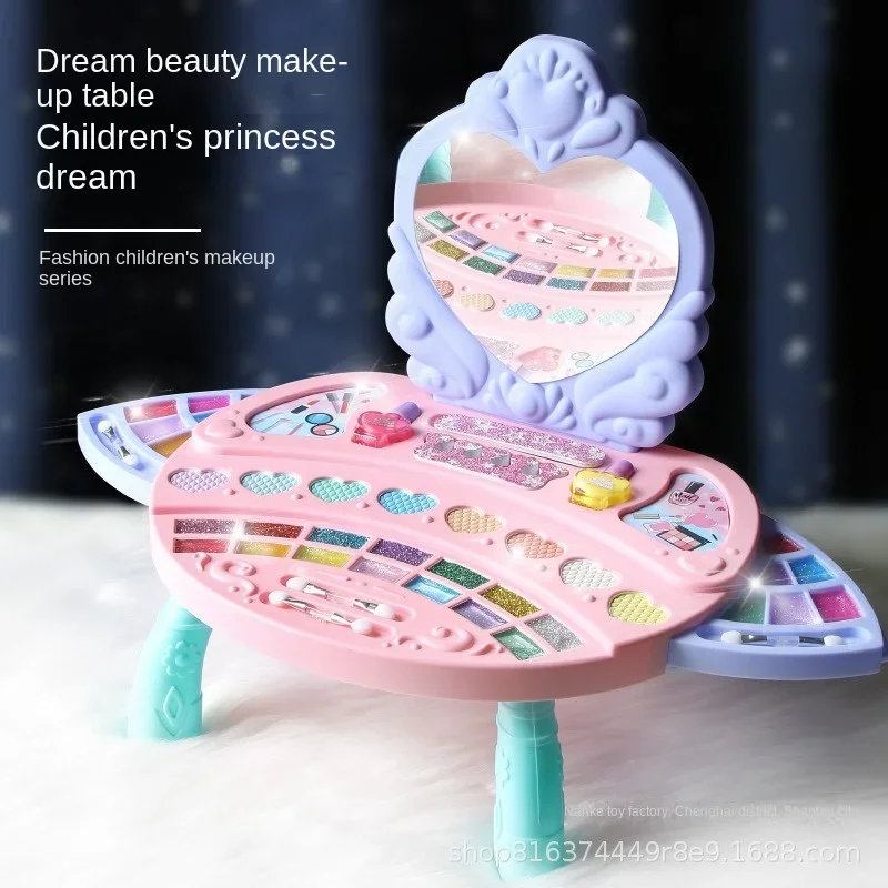 

Makeup Princess Dresser Toys No Additives Environmentally Friendly Formula Girls Cosmetics Dream Beauty Dressing Table Set Gift